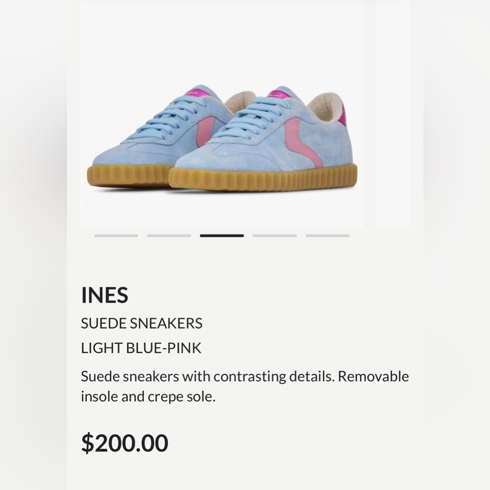 NWT VOILE BLANCHE INES Suede Sneakers in Light Blue-Pink - Picture 4 of 15